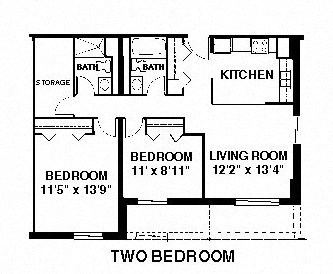 Floor plan for 2 beds, 2 baths, 900 sqft
